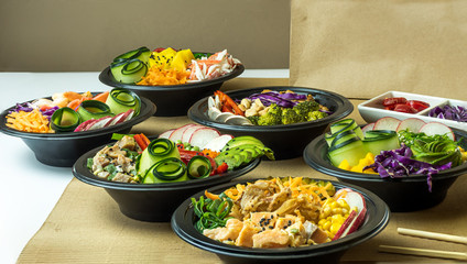 Poke bowls team
