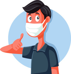 Man Wearing Face Mask Doing OK Sign