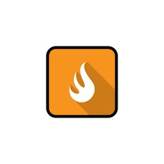 Flame icon flat