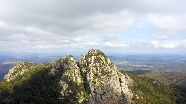 Drone footage of Mount Larcom, Gladstone