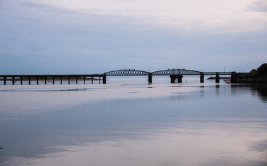 Fototapeta na wymiar bridge, Barmouth, Wales, England coastal landscape