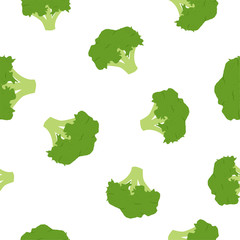 Broccoli cabbage. Seamless Vector Pattern