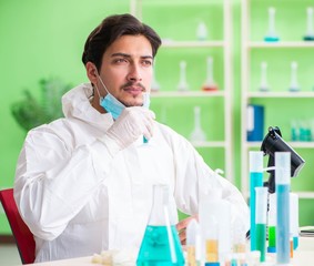 Chemist working in the lab on new experiment