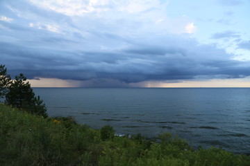 Storm over the distant water