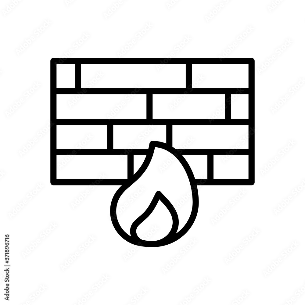 Poster firewall cyber attack icon. simple line, outline vector elements of hacks icons for ui and ux, websi