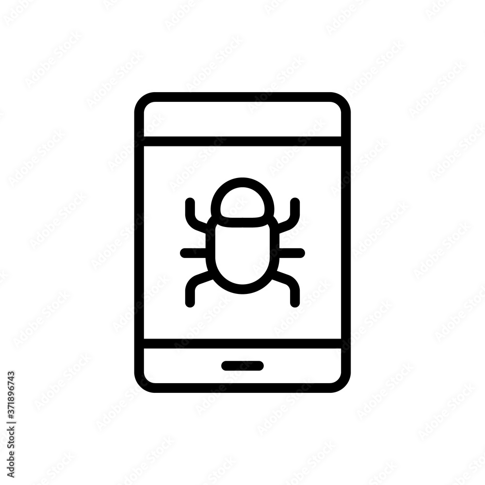Poster smartphone bug cyber attack icon. simple line, outline vector elements of hacks icons for ui and ux,