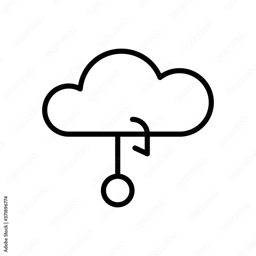 Poster cloud cyber attack icon. simple line, outline vector elements of hacks icons for ui and ux, website 