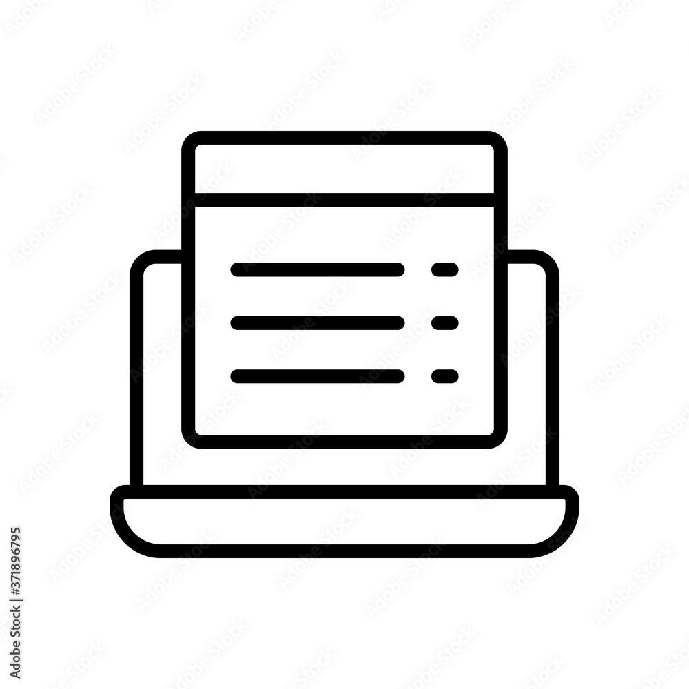 Poster alert laptop cyber attack icon. simple line, outline vector elements of hacks icons for ui and ux, w