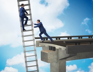 Business unethical competition concept with businessmen