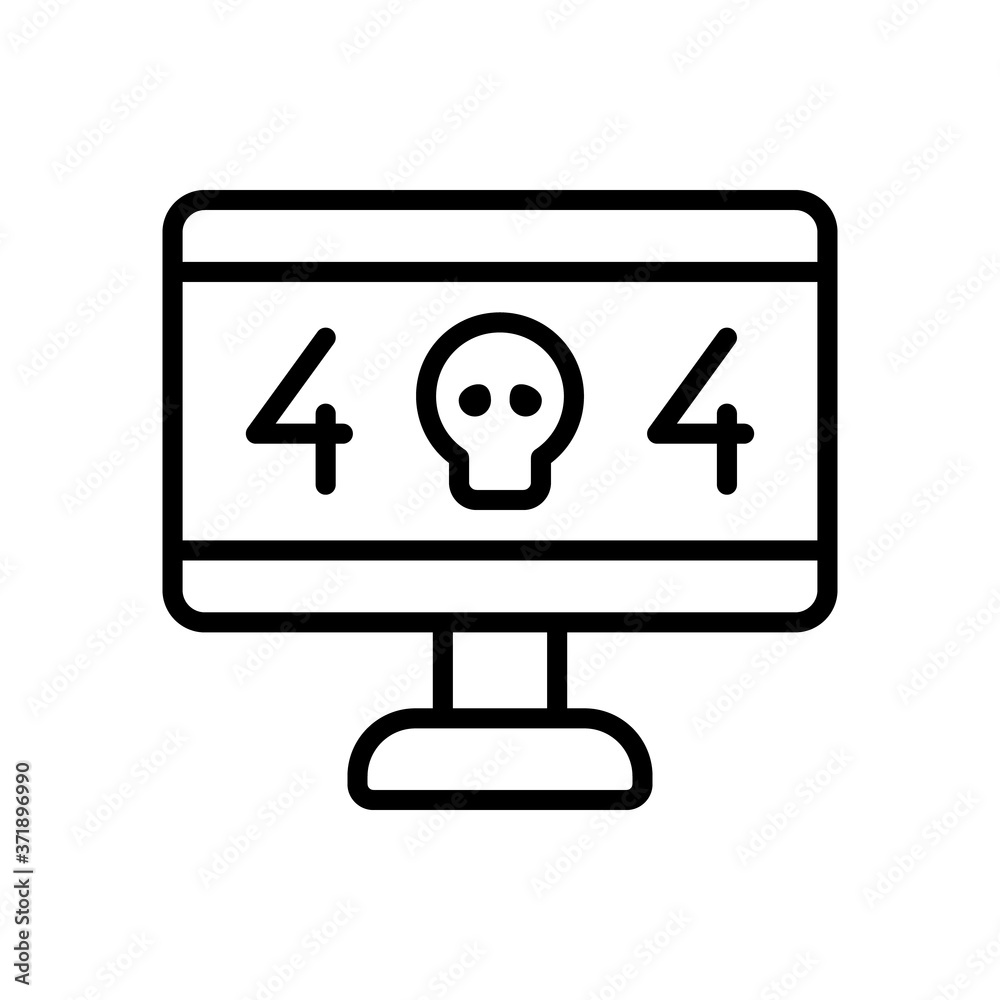 Poster desktop skull 404 cyber icon. simple line, outline vector elements of hacks icons for ui and ux, web