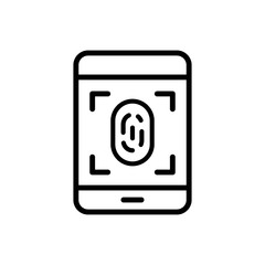 Smartphone finger print icon. Simple line, outline vector elements of hacks icons for ui and ux, website or mobile application