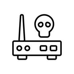 Modem skull cyber icon. Simple line, outline vector elements of hacks icons for ui and ux, website or mobile application