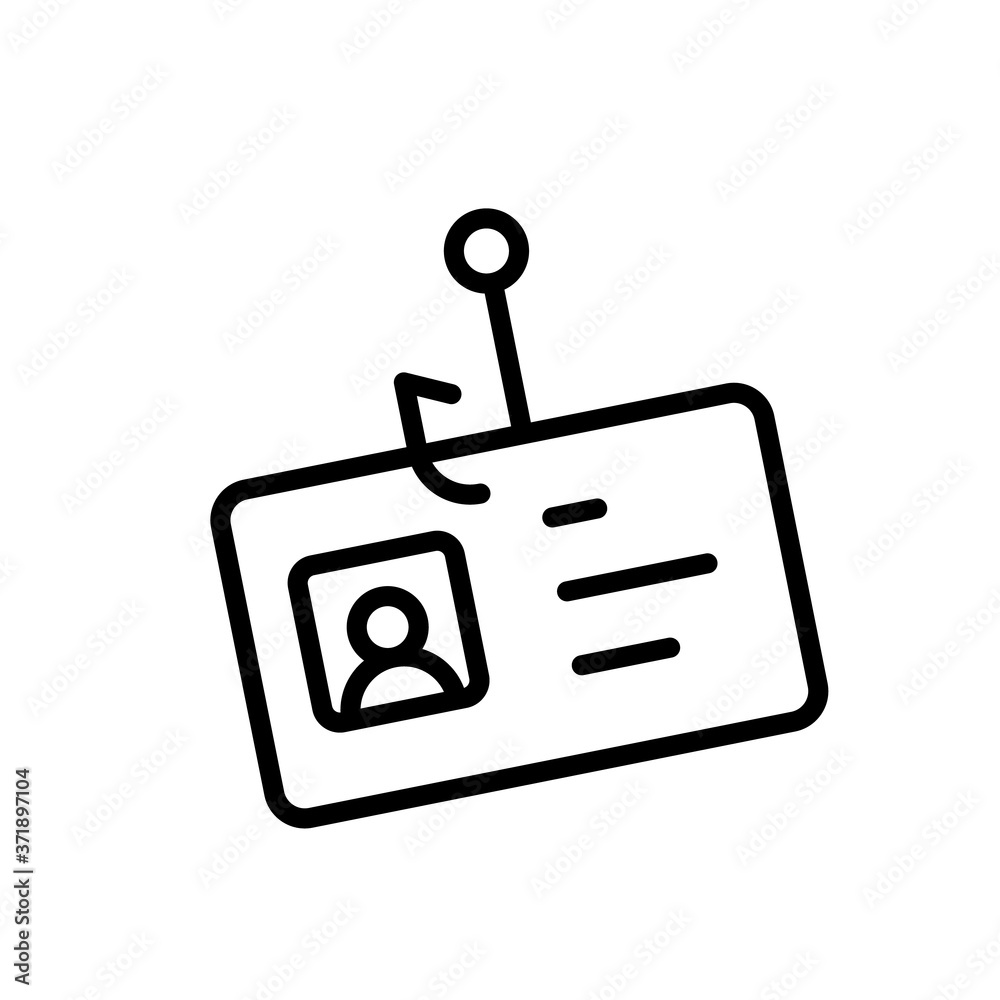 Poster identity cyber attack icon. simple line, outline vector elements of hacks icons for ui and ux, websi