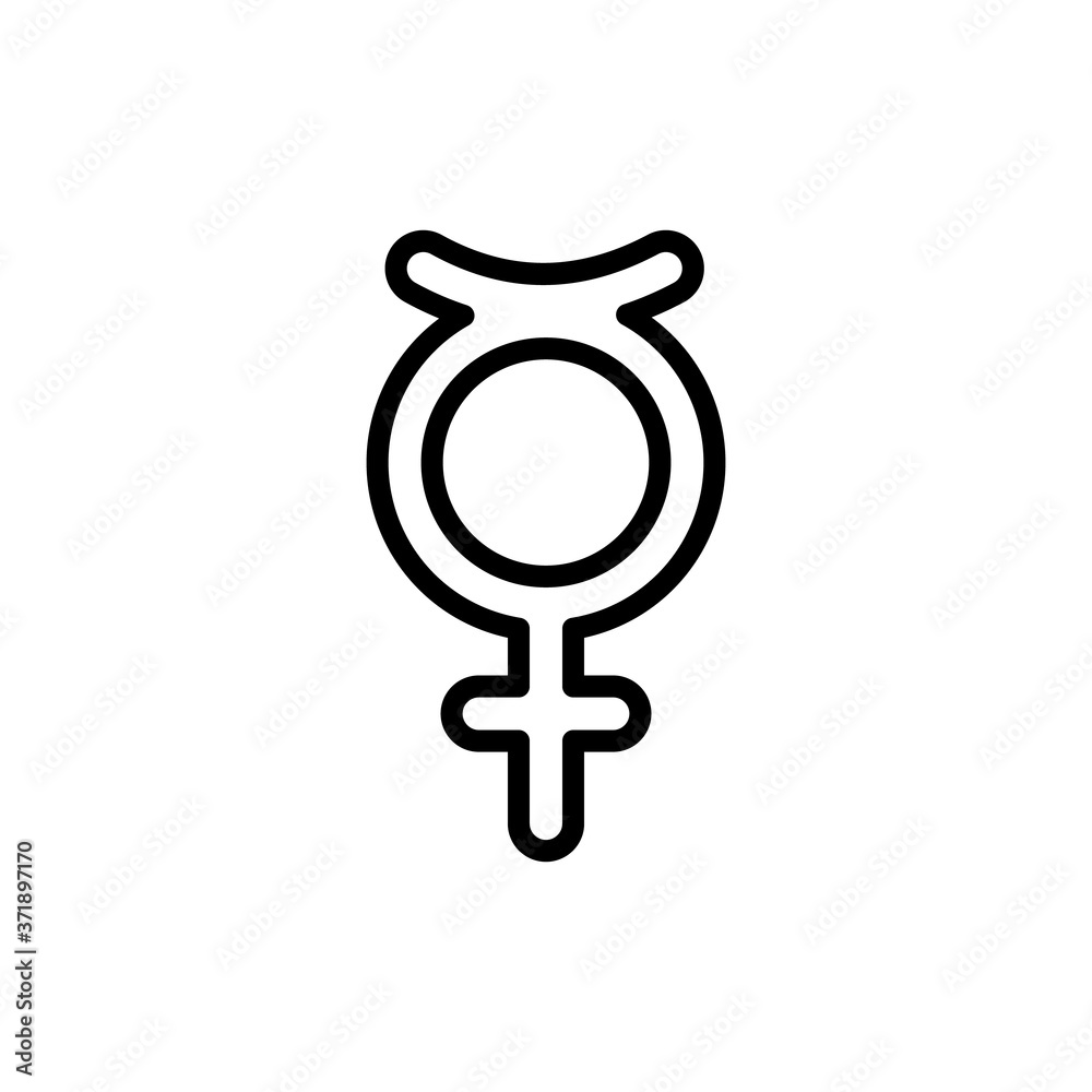 Poster mercury symbol icon. simple line, outline vector elements of esoteric icons for ui and ux, website o