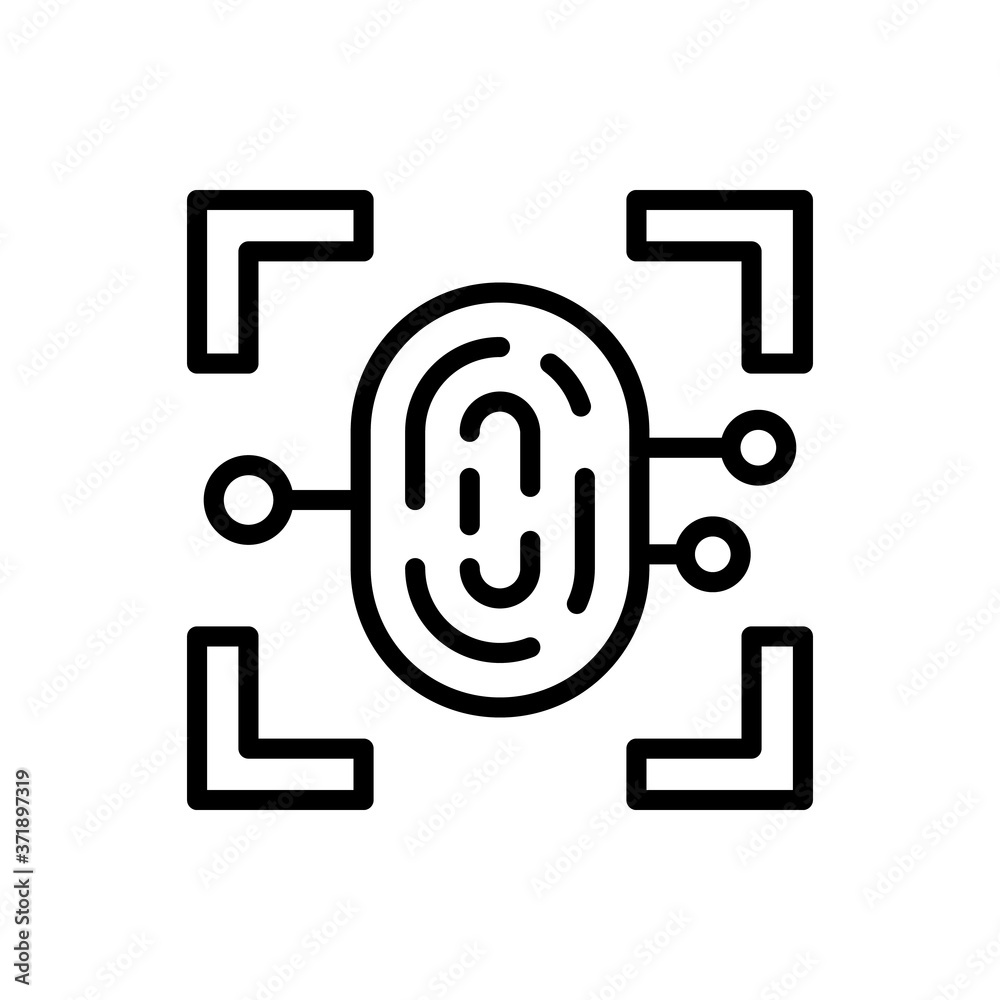 Poster fingerprint cyber attack icon. simple line, outline vector elements of hacks icons for ui and ux, we