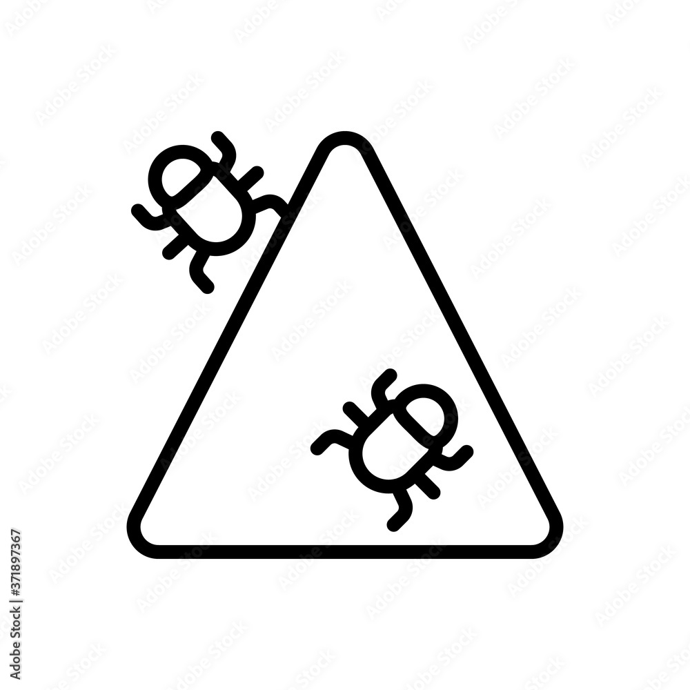 Poster trojan cyber attack bugs icon. simple line, outline vector elements of hacks icons for ui and ux, we