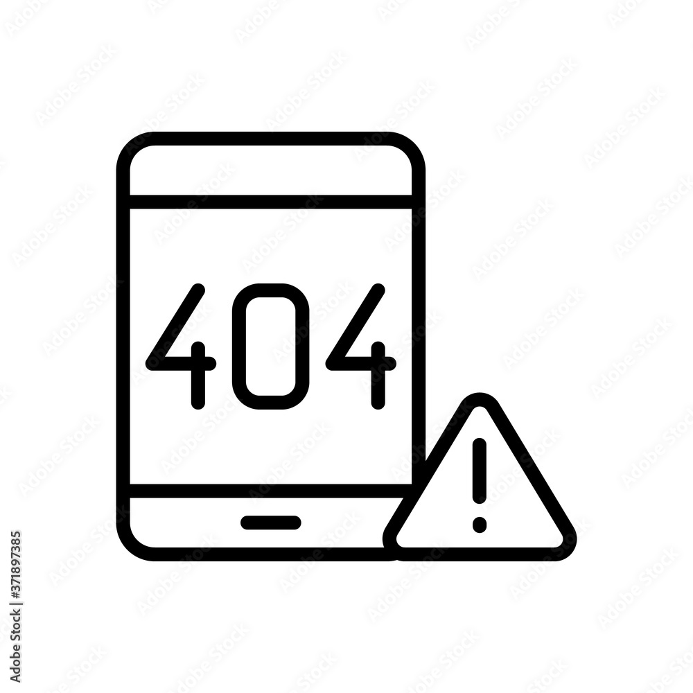 Poster malware smartphone 404 icon. simple line, outline vector elements of hacks icons for ui and ux, webs