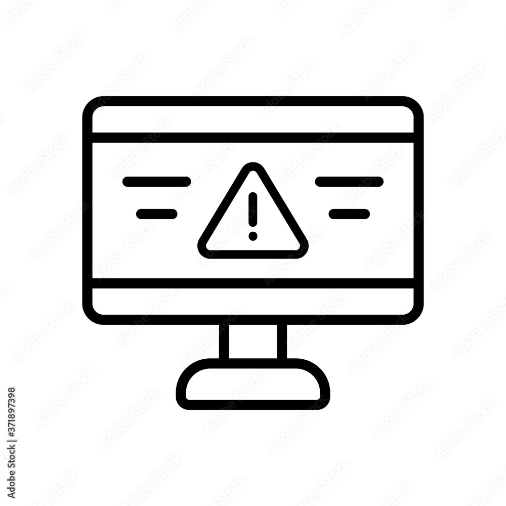 Poster warning sign desktop icon. simple line, outline vector elements of hacks icons for ui and ux, websit