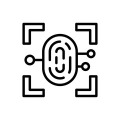 Fingerprint cyber attack icon. Simple line, outline vector elements of hacks icons for ui and ux, website or mobile application