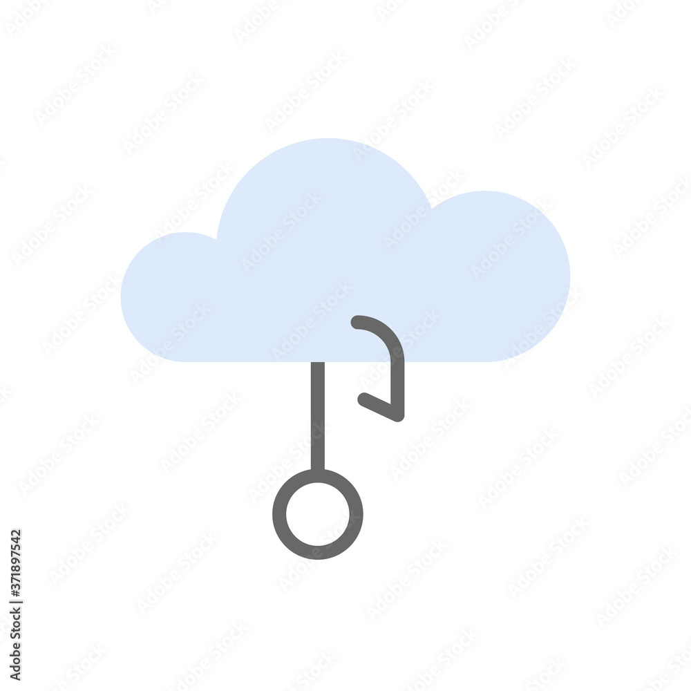 Poster cloud cyber attack icon. simple color vector elements of hacks icons for ui and ux, website or mobil