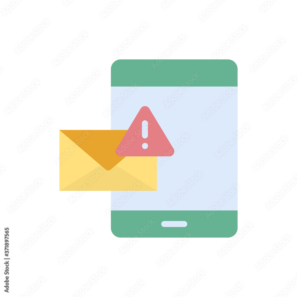 Poster spam smartphone message icon. simple color vector elements of hacks icons for ui and ux, website or 