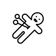 Voodoo doll esoteric icon. Simple line, outline vector elements of esoteric icons for ui and ux, website or mobile application