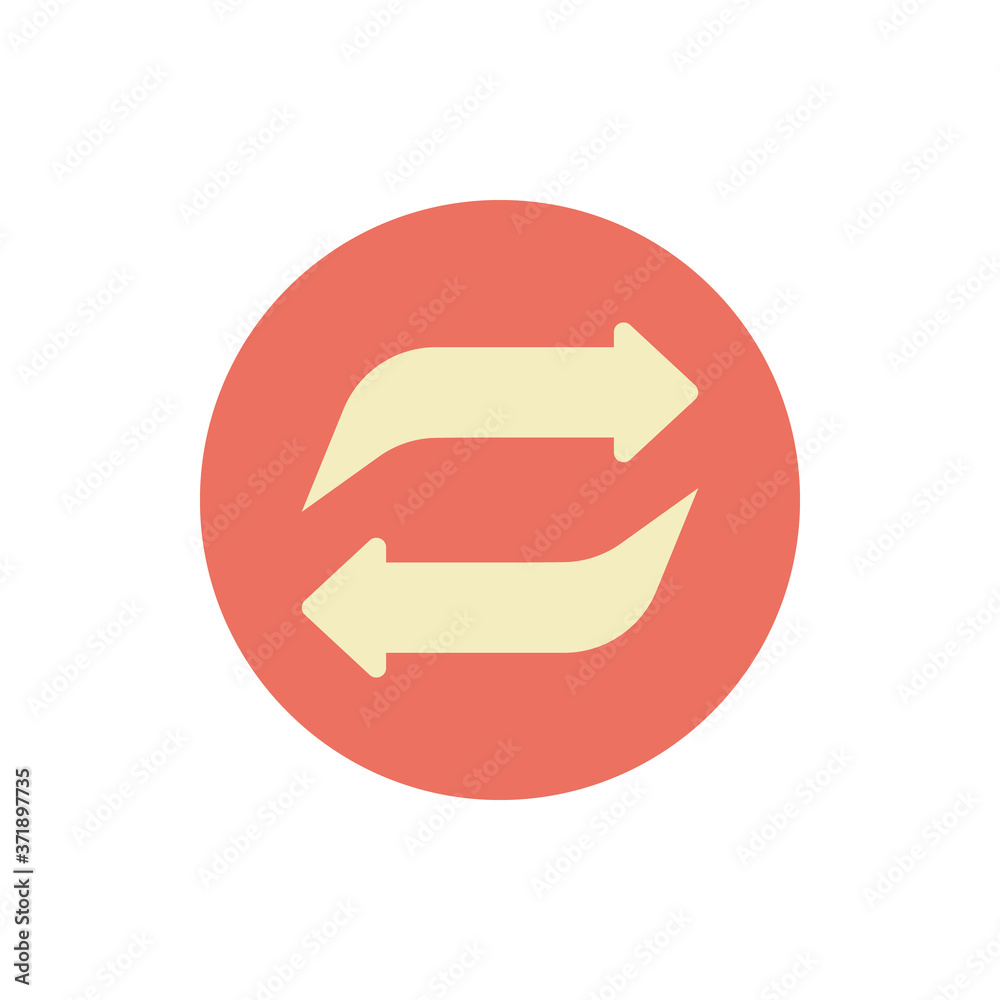 Poster arrow refresh icon. simple color vector elements of pointer icons for ui and ux, website or mobile a