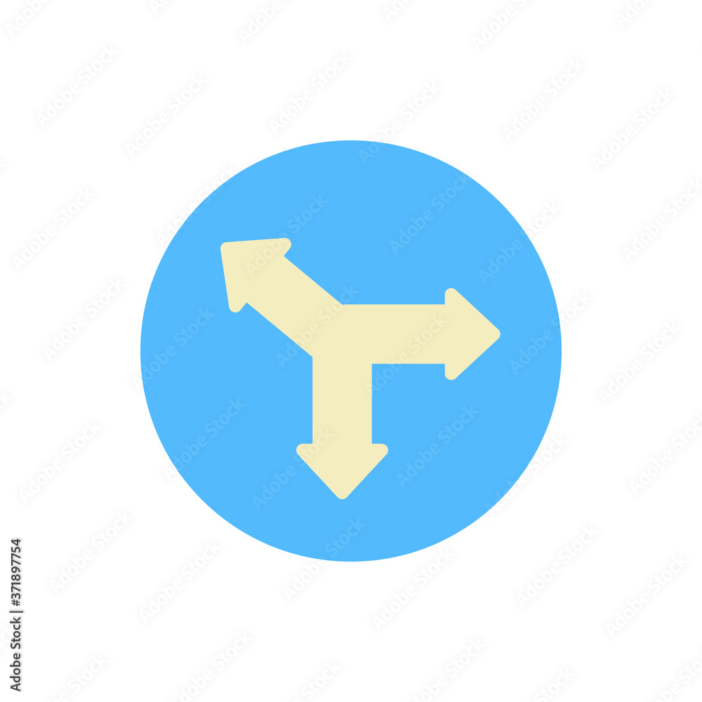 Poster arrow three direction icon. simple color vector elements of pointer icons for ui and ux, website or 