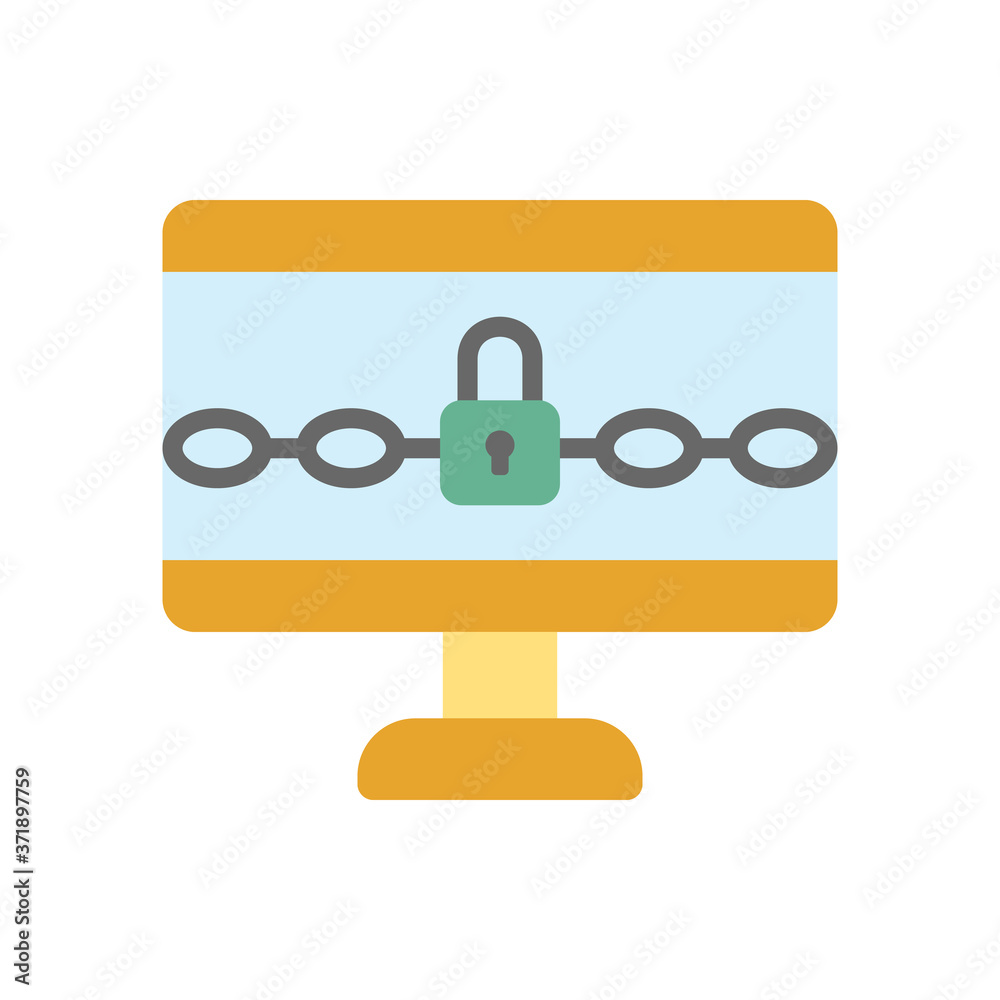 Poster ransomware desktop icon. simple color vector elements of hacks icons for ui and ux, website or mobil
