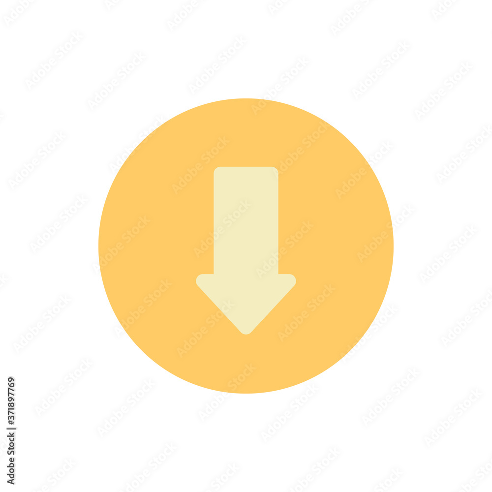Poster arrow down icon. simple color vector elements of pointer icons for ui and ux, website or mobile appl