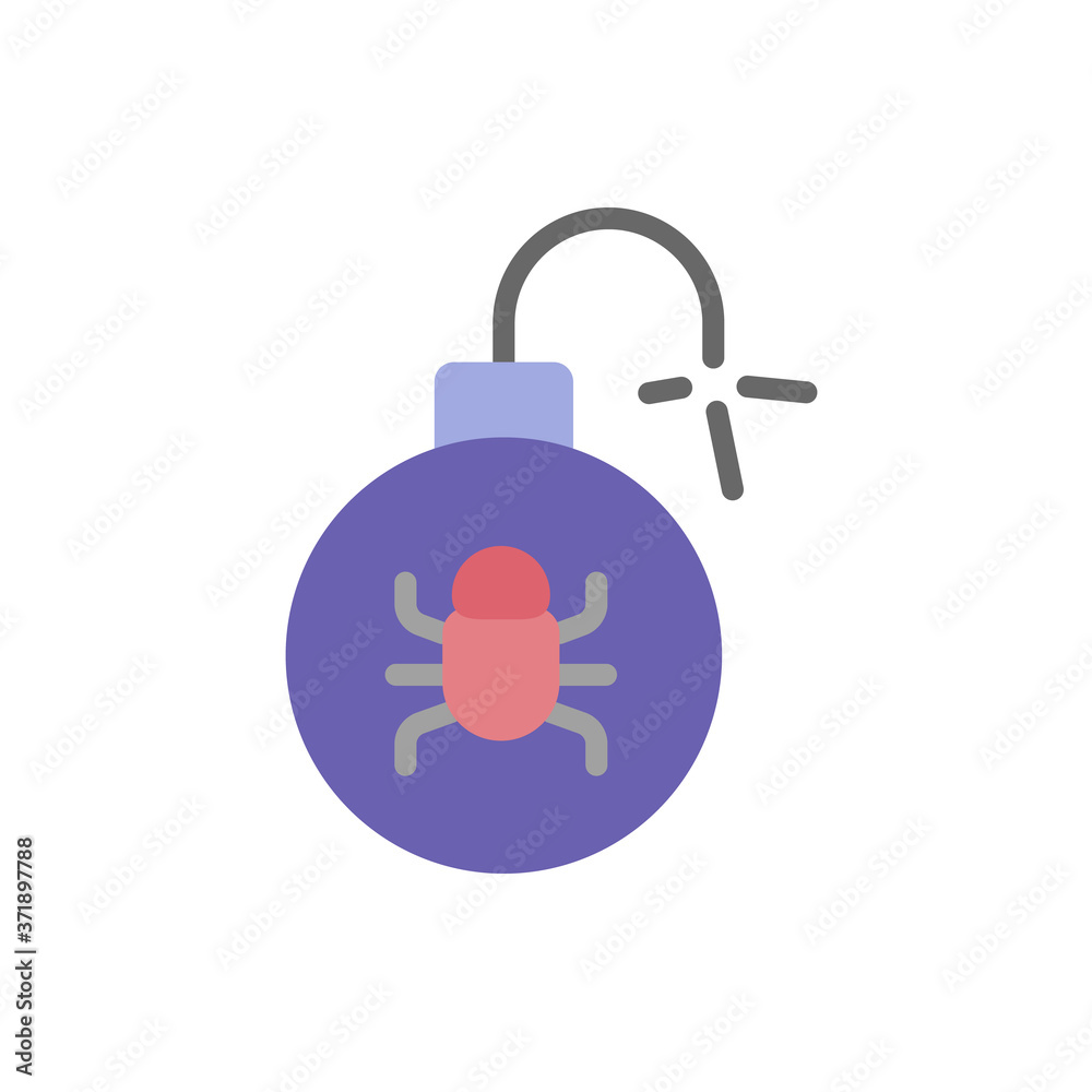 Poster time bomb cyber attack icon. simple color vector elements of hacks icons for ui and ux, website or m