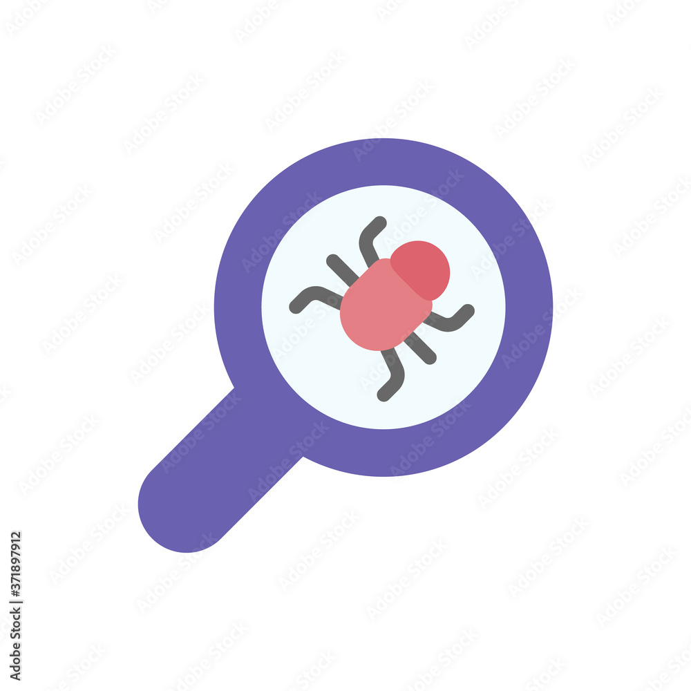 Poster bug magnifier icon. simple color vector elements of hacks icons for ui and ux, website or mobile app