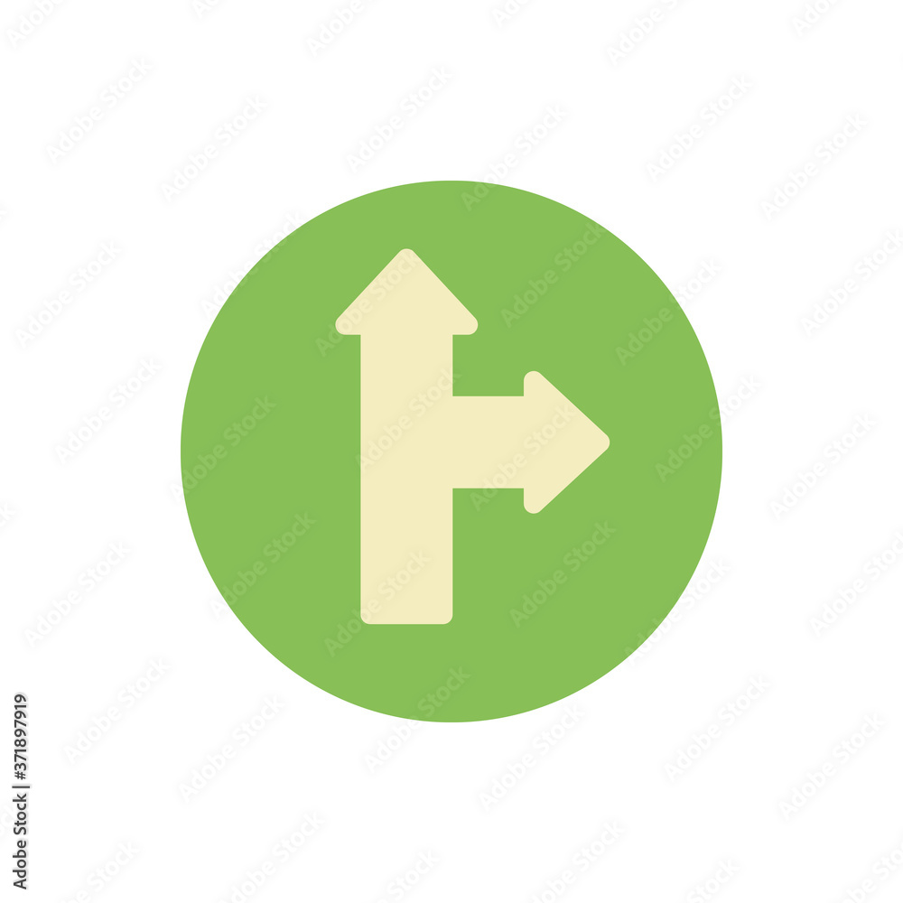 Poster arrow right and up icon. simple color vector elements of pointer icons for ui and ux, website or mob