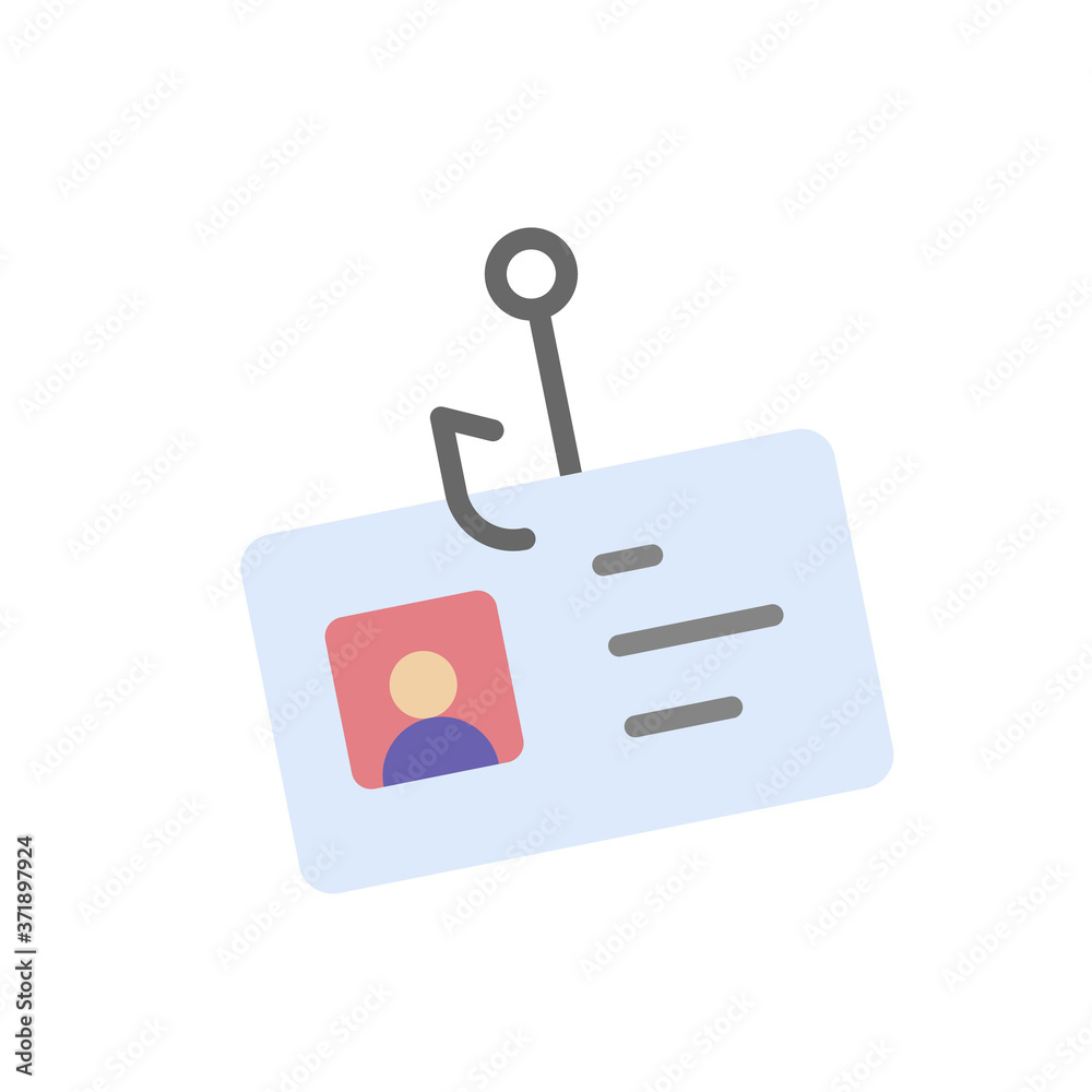 Poster identity cyber attack icon. simple color vector elements of hacks icons for ui and ux, website or mo