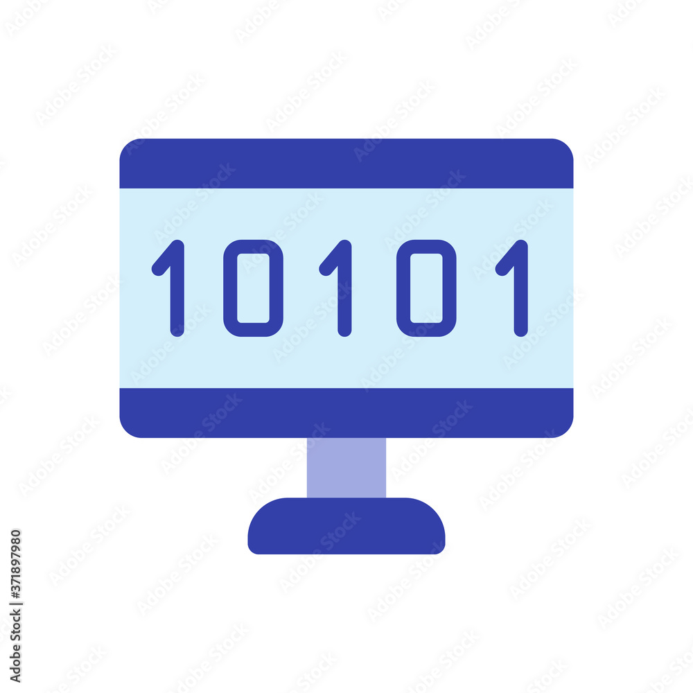 Aufkleber binary code cyber attack icon. simple color vector elements of hacks icons for ui and ux, website or