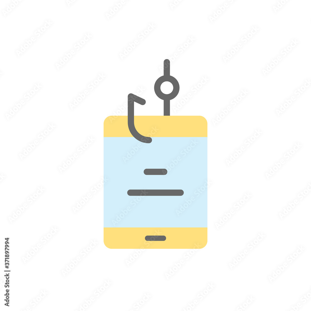 Poster smartphones cyber attack icon. simple color vector elements of hacks icons for ui and ux, website or