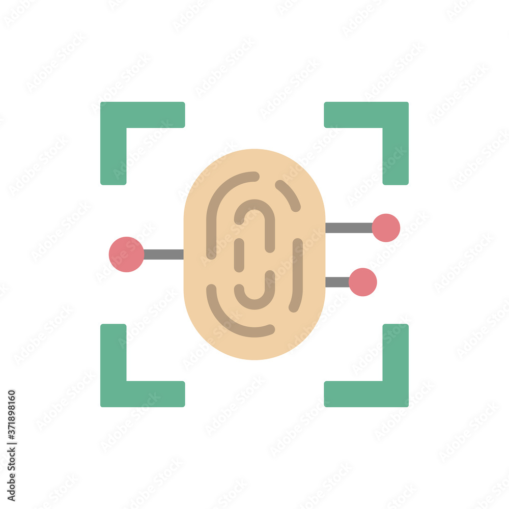 Poster fingerprint cyber attack icon. simple color vector elements of hacks icons for ui and ux, website or