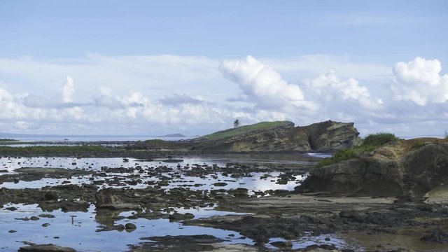 Biri Island with coastal rock formations landscape, Philippines, day, static