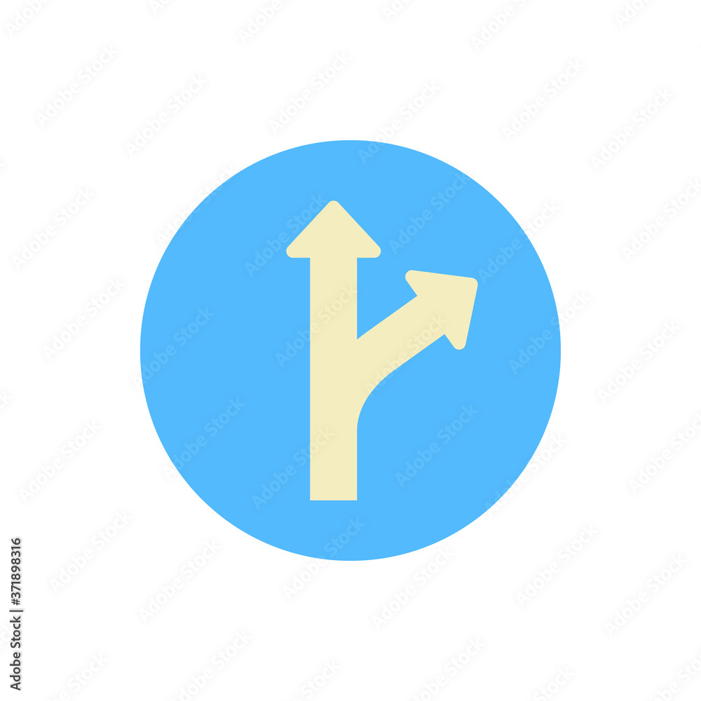 Poster arrow up and right icon. simple color vector elements of pointer icons for ui and ux, website or mob