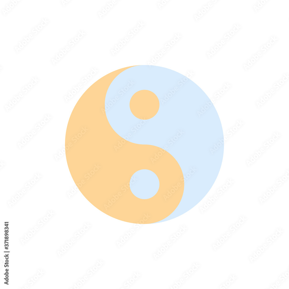 Poster ying yang sign icon. simple color vector elements of esoteric icons for ui and ux, website or mobile