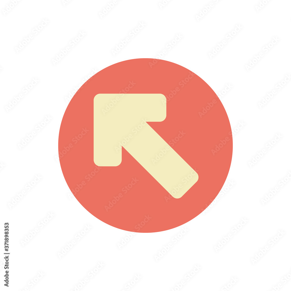 Poster arrow up and left icon. simple color vector elements of pointer icons for ui and ux, website or mobi