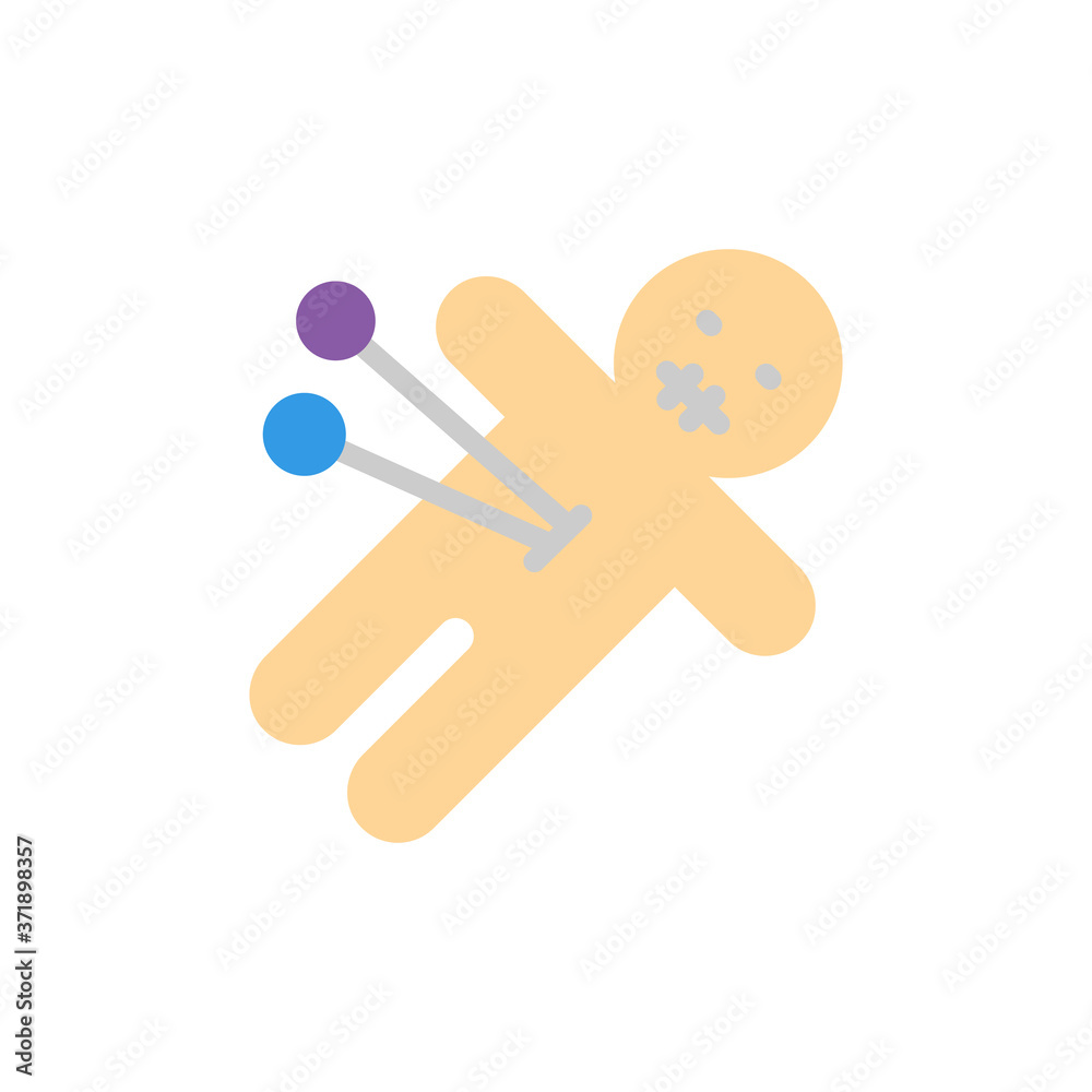 Poster voodoo doll esoteric icon. simple color vector elements of esoteric icons for ui and ux, website or 
