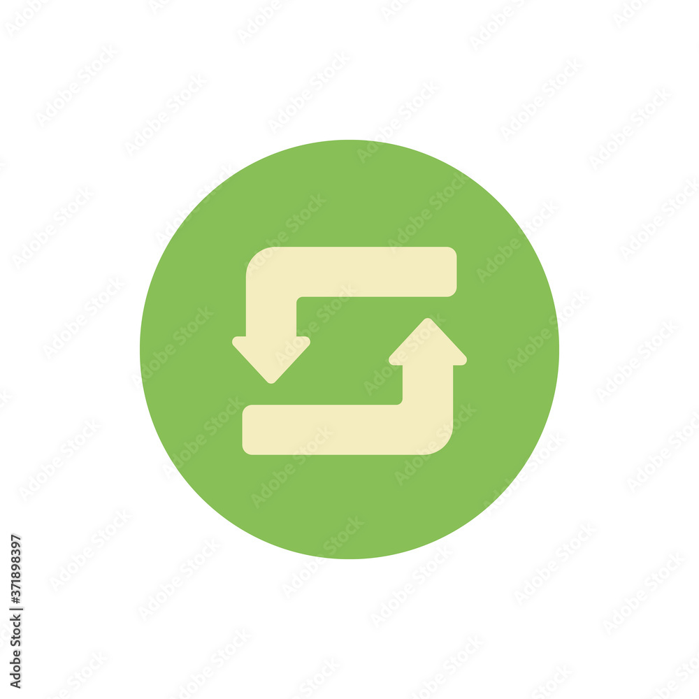 Poster arrow refresh icon. simple color vector elements of pointer icons for ui and ux, website or mobile a