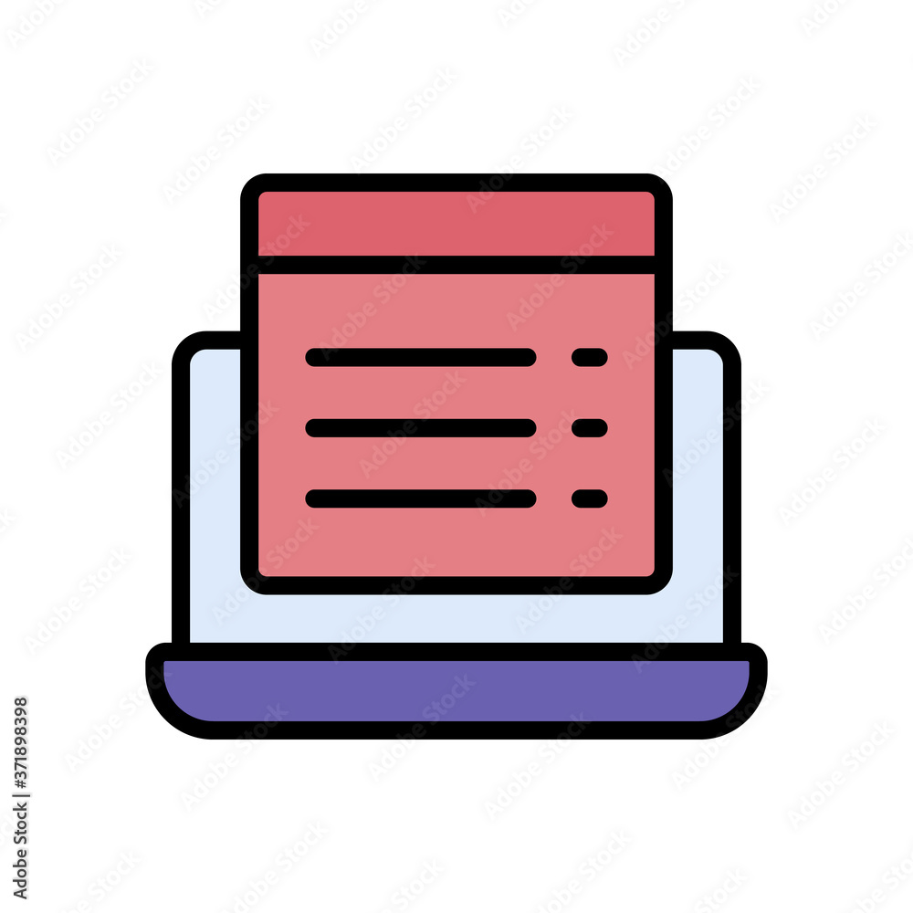 Poster alert laptop cyber attack icon. simple color with outline vector elements of hacks icons for ui and 