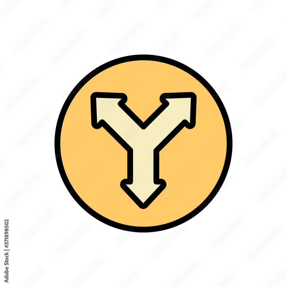 Poster arrow down, left and right icon. simple color with outline vector elements of pointer icons for ui a