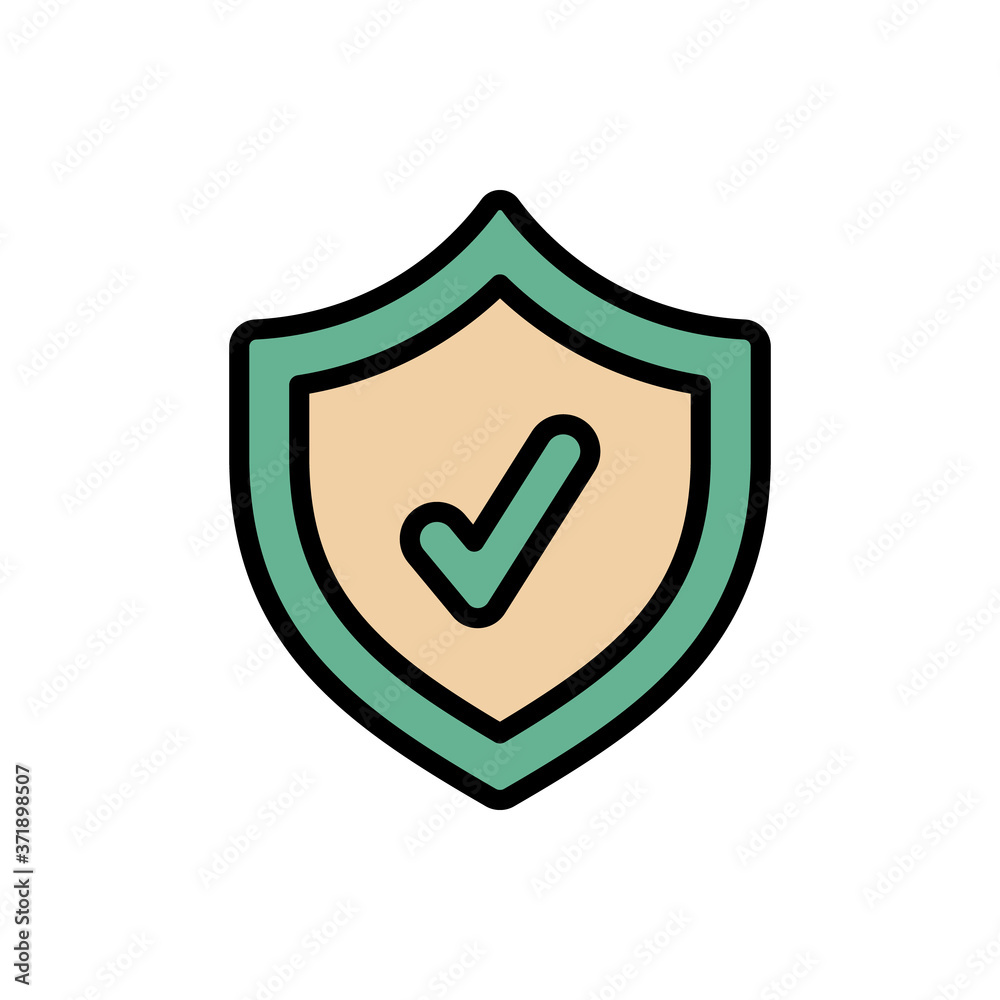 Poster shield antivirus protected icon. simple color with outline vector elements of hacks icons for ui and
