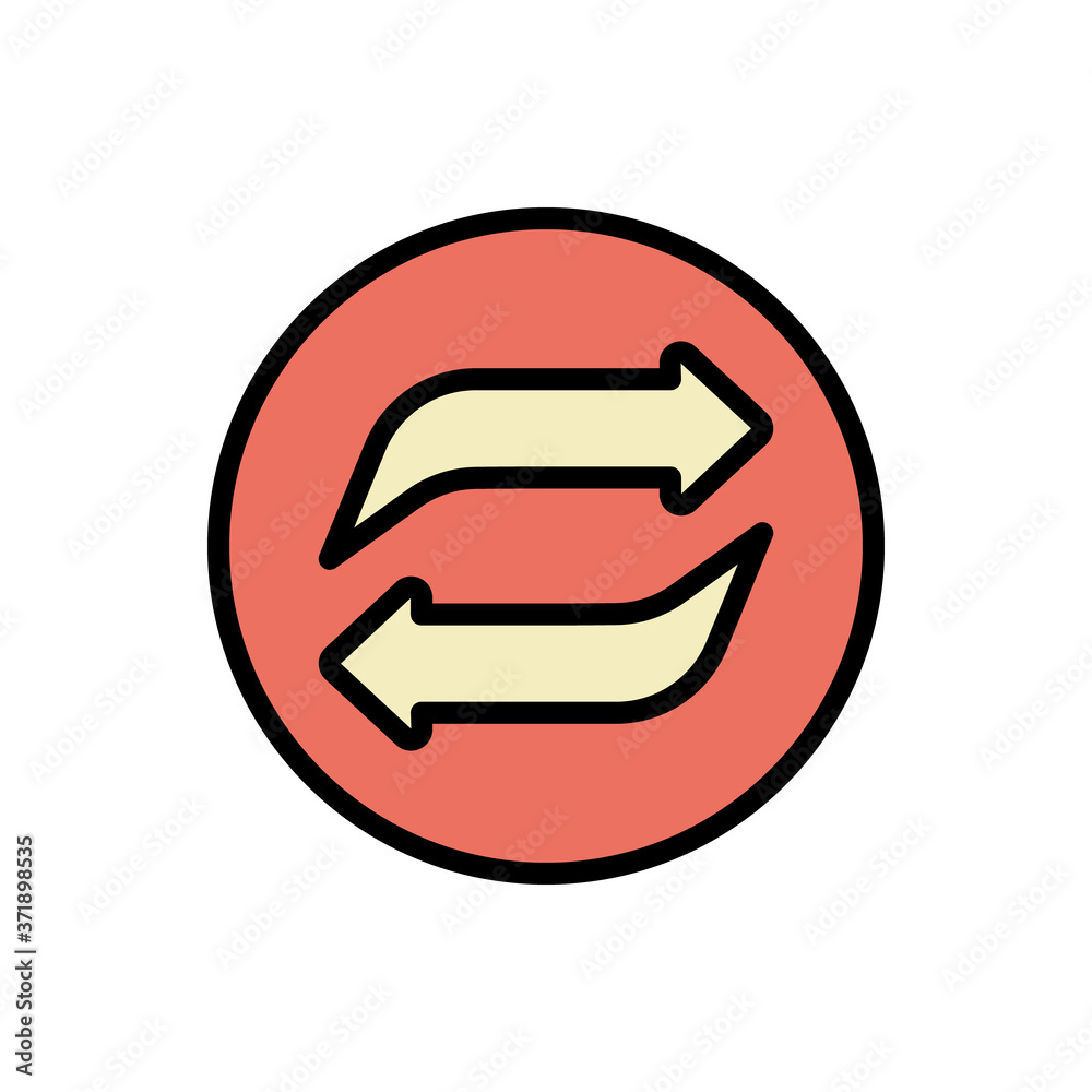 Poster arrow refresh icon. simple color with outline vector elements of pointer icons for ui and ux, websit