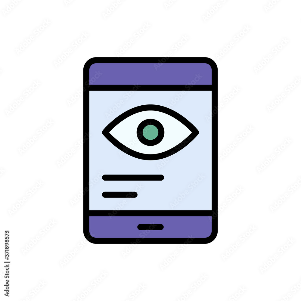 Poster spyware cyber attack icon. simple color with outline vector elements of hacks icons for ui and ux, w