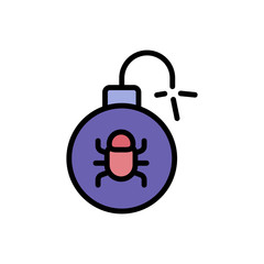 time bomb cyber attack icon. Simple color with outline vector elements of hacks icons for ui and ux, website or mobile application