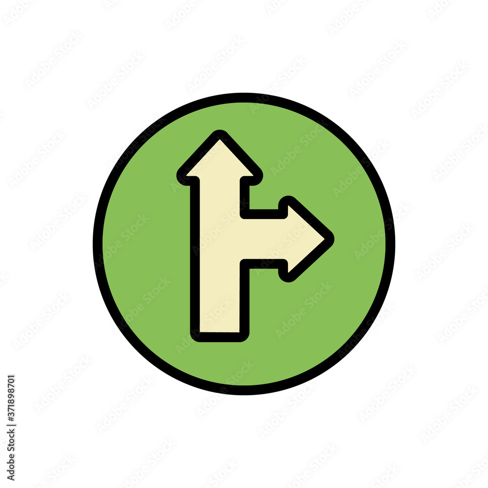 Poster arrow right and up icon. simple color with outline vector elements of pointer icons for ui and ux, w
